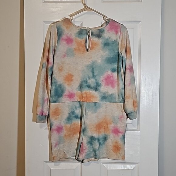 Tie Dye Romper Luxology Long Sleeve Pockets Size M - Picture 1 of 7
